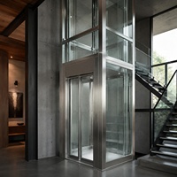 Ascenseur vertical en verre sur mesure pour villa, homologué CE, pour usage domestique et rénovation intérieure de résidence privée