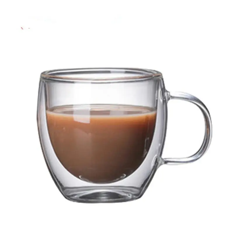 Стеклянная Изолированная стеклянная чашка с двойными стенками, кофейная чашка, чашка для чая и молока, лучший подарок для офиса и личного дня рождения