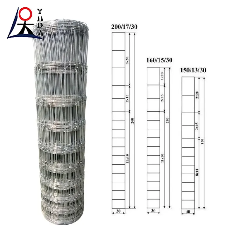 Galvanized wire cattle fencing farming grassland field woven wrought iron wire mesh forest field fence