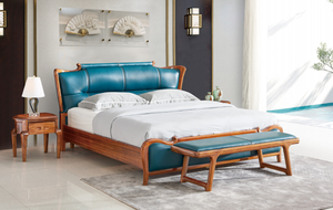 Letto Matrimoniale King Size con Testiera in Pelle Morbida, Arredamento Camera da Letto Semplice di Foshan per Adulti - Product Image 3