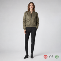 Blouson Bomber Personnalisé pour Femme, Veste de Pilote en Nylon à Manches Longues avec Fermeture Éclair, Tailles US S à XL, OEM