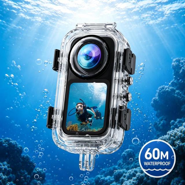 PULUZ 60M/196FT Invisible Underwater Waterproof Housing Quick-Release Diving Case with HD PC Cover for Insta360 X6