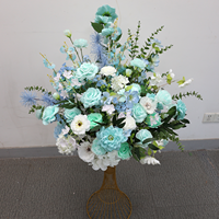 Boule de fleurs artificielle en soie bleu menthe clair pour centre de table de mariage, décoration de hall d'hôtel et de banquet