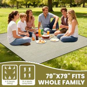 All Seasons Foldable Waterproof <b>Camping</b> Mat Custom Sand-Free Mat Beach <b>Blanket</b> Picnic Mat for Outdoor - Product Image 3