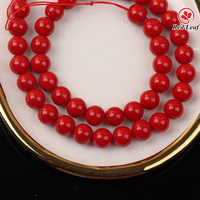 Redleaf 8-12mm perle de coquille naturelle colorée 5A perles rondes naturelles brin de perles de coquille pour collier