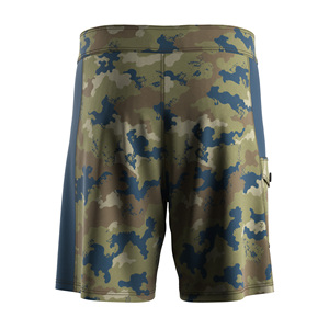 Pantaloncini da Vela Tattici da Uomo Woodland Camo con Elastico in Vita, Coulisse e Tasca Laterale con Cerniera e Bottone a Contrasto - Product Image 3