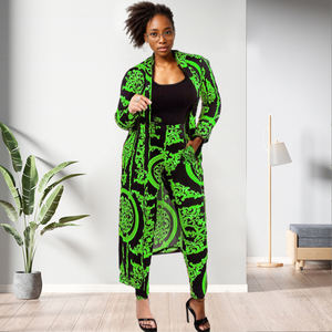 Conjunto de Dos Piezas de Estilo Étnico, Traje Largo para Mujer Africana, Sin Cuello, Largo Completo, para Mujer, Envío en 1-3 Días, 5 Colores - Product Image 6