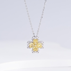 OEM plata 925 sterling silver Luxury Women Princess Cut stone necklace gift 14k gold multi colored zirconia pendant necklaces - Product Image 3