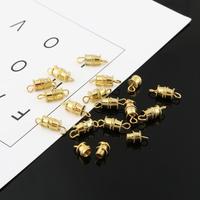 Fermoirs de bracelet en forme de baril pour bijoux, plaqués or argenté, 5x7 mm, avec verrouillage à vis