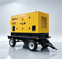 Groupe électrogène diesel silencieux de type remorque 50kW-400kW, station d'alimentation mobile avec châssis sur roues pour alimentation de secours sur chantier