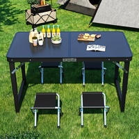 Table de camping pliable d'extérieur - Table de pique-nique en acier durable et imperméable pour parc et cour
