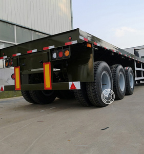 Promo Panas Semi-Trailer Flatbed Kontainer 45 Kaki, 45 Ton, 13,6 Meter, Tiga As, Sistem Suspensi Mekanis dengan Lift-Axle - Product Image 3