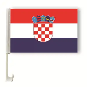 High Quality Polyester Croatia Car Flag Croatia Car Window Flag Croatia Car Flag Holder For Promotion