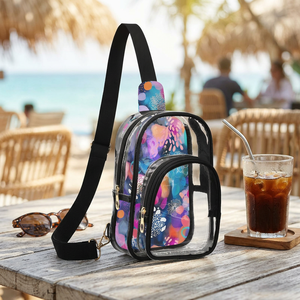 Bolso Bandolera Transparente de PVC con Diseño de Puntos Bohemios para Eventos Deportivos, Impermeable, con Estampado Personalizado, para Mujer - Product Image 6