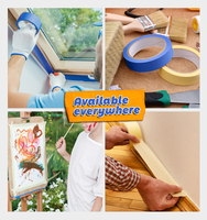 Hitzebeständiges Kreppapier Farbiges Malerband Buntes Bastelmaterial Kunstbedarf Kinder-Klebebänder Industrie Fabrikpreis Original Blau