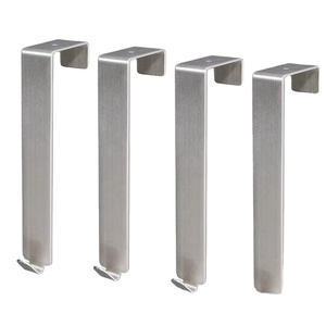 Colgador de toallas y ropa de acero inoxidable sin perforaciones para puerta de baño, gancho para puerta - Product Image 1