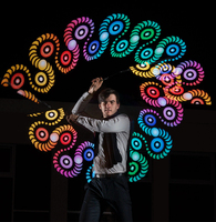 LED POI performans sopa 60 ışıkları tam renkli dijital performans sopa piksel POI 47CM desen olabilir modifiye