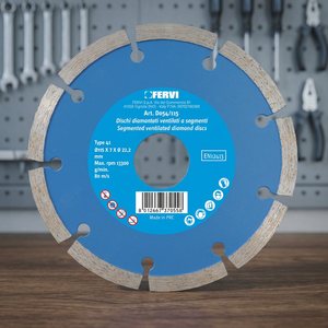 Disques diamantés ventilés FERVI Diamantati à segments, diamètre 115 mm, 9 segments, 13300 tr/min, 0,12 kg pour machines à pierre - Product Image 2