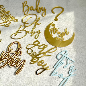Nouveau design acrylique Décoration de gâteau pour bébé Garçon ou fille <span class=keywords><strong>Oh</strong></span> Baby Cake Topper Baby Shower Cake Topper - Product Image 3