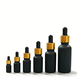 Botella de Vidrio Esmerilado Negro con Gotero de 10ml, 15ml, 20ml, 30ml, 50ml, 100ml, Caja Personalizada, Botella con Gotero de Aceite Negro Mate con Caja - Product Image 6