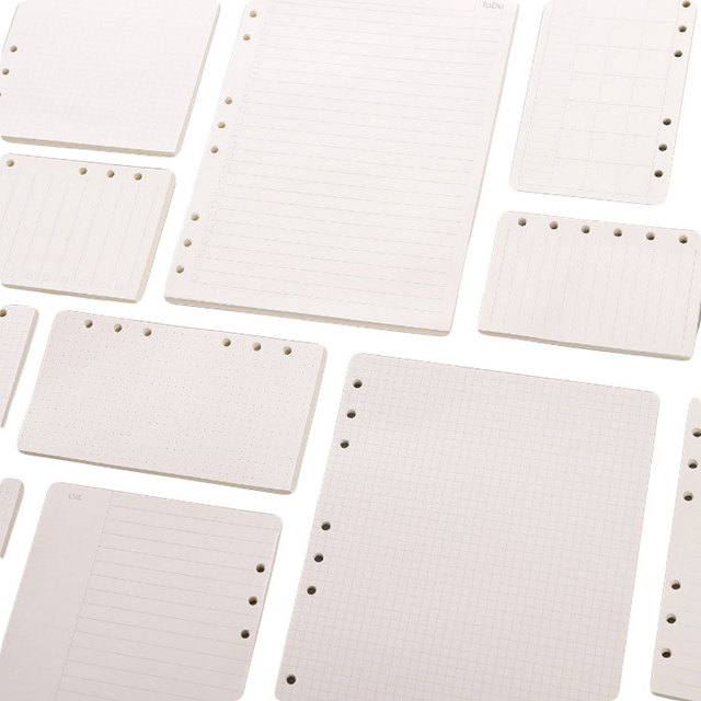 Custom Blank Line 6 Rings Loose-leaf Diary Planner Notepad A5 A6 Inner Refill Paper for Binder Notebooks