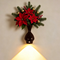 Décoration de Noël pour la maison, lampe murale rechargeable par USB, style nordique, détecteur de mouvement intérieur, sans fil, magnétique, lampe de chevet LED pour escalier