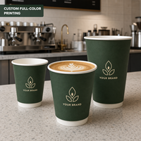 Gobelets en papier écologiques de qualité supérieure à double paroi isolés 8oz 12oz 16oz pour café chaud, thé, lait, boissons à emporter, gobelets jetables