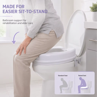 Fournitures de thérapie de rééducation PP Durable facilement auto-assemblage conception ergonomique siège de toilette surélevé amovible sans accoudoir