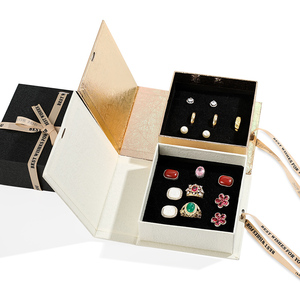 Tùy Chỉnh Các Tông Đồ Trang Sức Bao Bì Hộp Nhung Lót Sang Trọng Nắp Cơ Sở Vuông Tổ Chức Có Biểu Tượng Tùy Chỉnh Tùy Chỉnh Màu Sắc Hiển Thị - Product Image 3