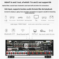 Amplificateur Home Cinéma DENON AVR-X4800H Professionnel Dolby Atmos 9.1 canaux 8K / Amplificateur Son Surround pour Salon