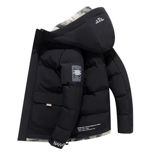 Abrigo de Invierno para <span class=keywords><strong>Hombre</strong></span>, Talla Grande, con Capucha y Cremallera, de Lona, Casual, de Alta Calidad, Grueso, Impermeable, Tipo <span class=keywords><strong>Parka</strong></span> - Product Image 4