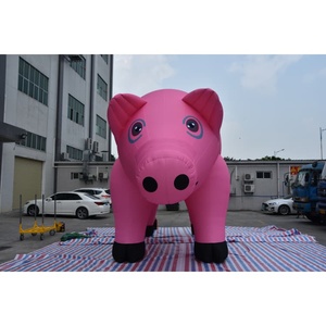 Mascotte géante gonflable personnalisée KeepFuns en forme de cochon rose, ballon animal personnalisable pour la promotion d'événements et de festivals de musique - Product Image 3