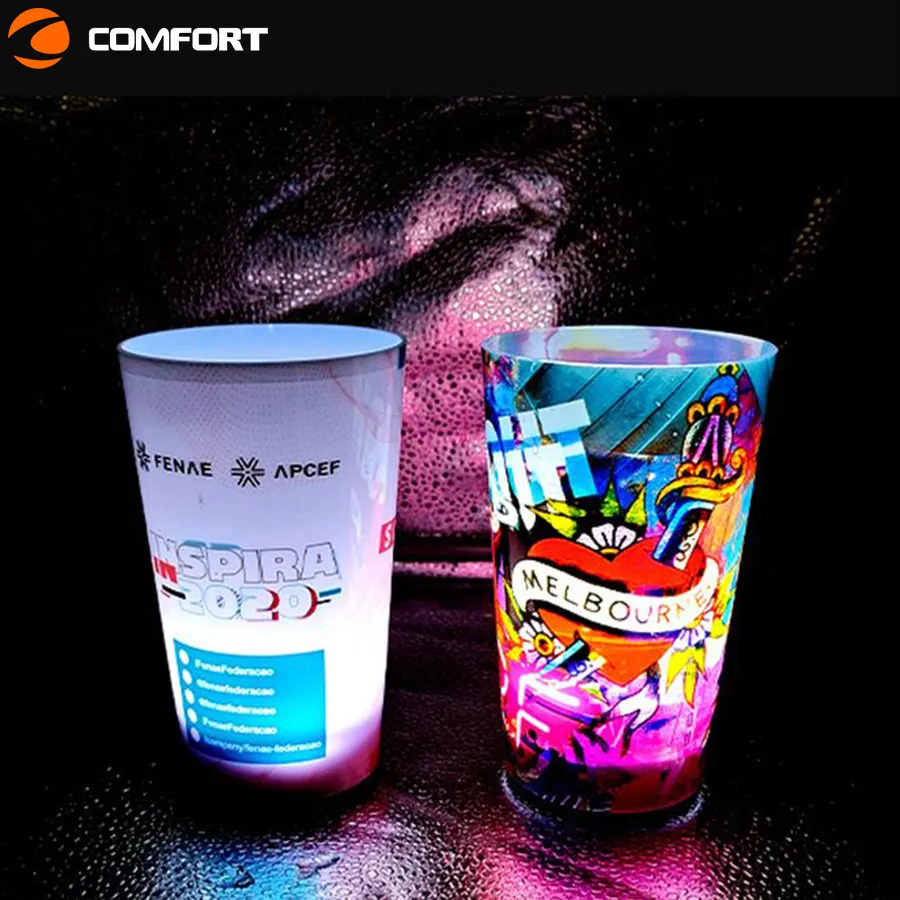 Tasse de décoration de maison de vacances, tasse à Led en plastique Offres Spéciales tasse à led personnalisée pour Bar de nuit