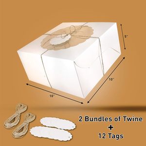 Cajas Blancas para Pasteles con Ventana, Cajas <span class=keywords><strong>de</strong></span> Panadería para Pasteles, Brownies, Donuts, Galletas, Cupcakes, Chocolates, Postres - Product Image 2