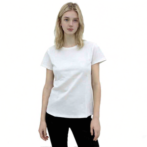 HDJ Women's Summer Round Neck Short Sleeve <b>T</b>-<b>shirt</b> Casual Cotton Top Plus Size Breathable H7019-1 - Product Image 2