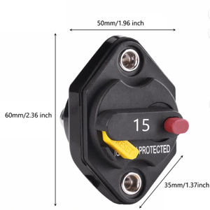 Disjoncteur de voiture 15A, interrupteur à réinitialisation manuelle pour voiture, <span class=keywords><strong>bateau</strong></span>, support étanche 32V DC pour capacité de coupure standard 2.5KA - Product Image 2