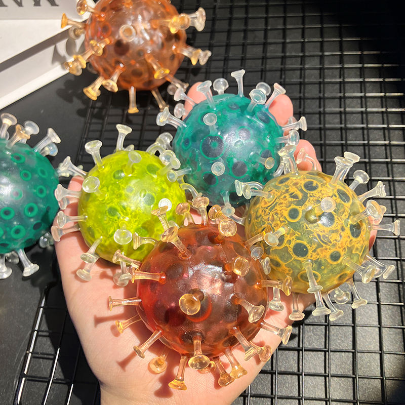 Sensory Fidget Toy Anti-Stress and Anxiety Relief Kids' Virus-Shaped Toy Made of TPR Material for Children