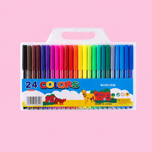 <span class=keywords><strong>Rotuladores</strong></span> de Punta de Fibra para Acuarela, 24 Colores Surtidos, Punta Fina, Coloración Suave, Empaque Personalizado para Proyectos Escolares Infantiles, Marcadores de Arte - Product Image 1