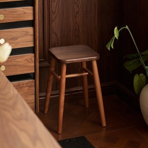 Tabouret de vanité <span class=keywords><strong>carré</strong></span> portable contemporain avec pieds effilés pour chambre à coucher, hôtel et appartement - Product Image 1
