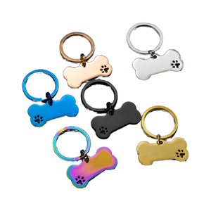 Tùy chỉnh thẻ ID vật nuôi bằng thép không gỉ 6 tùy chọn màu sắc cho Vòng Cổ Chó Móc Khóa Phụ Kiện Túi-khắc hoặc trống - Product Image 3