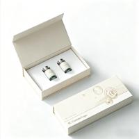Boîte de rangement en papier personnalisée de luxe, blanche et noire, en carton recyclé, finition mate haut de gamme, boîte cadeau cosmétique magnétique