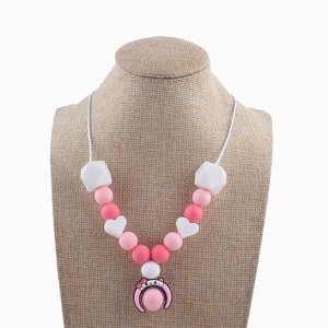 Collar de dentición de bebé mordedor de silicona gratis juguete mamá lactancia masticable joyería colgante collar - Product Image 6