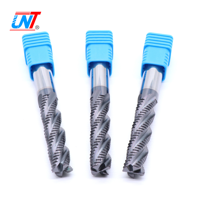 UNT 4 Flutes CNC Cutter Milling Tooling Tungsten Carbide Bits Roughing End Mill