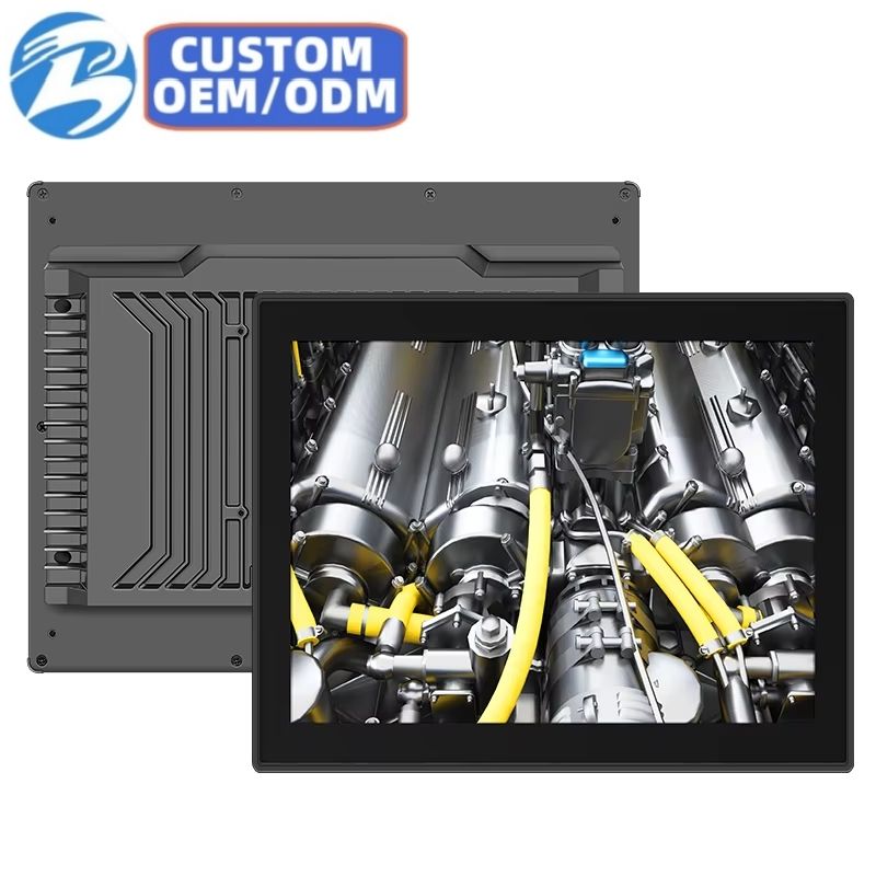 Bolinia 15" High-Brightness Industrial LCD Monitor, Aluminum Touchscreen Frame, Multi-Port, Rugged for Factory/Plant