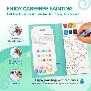 สมุดระบายสีน้ำ Joycat ของเล่นยอดนิยม การ์ตูนสำหรับเด็ก สมุดวาดภาพระบายสีน้ำ กระดาษวาดภาพสำหรับเด็ก - Product Image 1