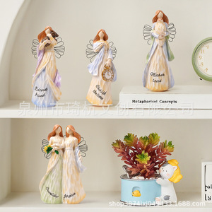 Figuritas de ángeles de resina, decoración artística para el hogar, regalo para el día de la madre - Product Image 1