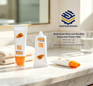 White Oval Plastic Cosmetic Tube With Pump Cap Custom Logo PP Material For Sunscreen And Foundation Packaging - Product Image 4