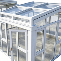 Moderna Terraza Prefabricada con Estructura de Aluminio Blanco, Techo Retráctil Multinivel, Sistema de Ventilación Integrado, para Exteriores, Hoteles y Patios