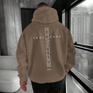 เสื้อฮู้ด FOXA สำหรับผู้ชาย พิมพ์ลายข้อคิดคำสอน ผ้าฝ้าย 100% เฟรนช์เทอร์รี่ ระบายอากาศได้ดี มีกระเป๋า - Product Image 6