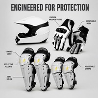 Ensemble de protection pour moto tout-terrain, casque, gants, genouillères, coudières, kit de protection complet pour le motocross pour adultes